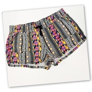 Arizona Jeans Orange/Black Patterned Shorts Women's Juniors Medium